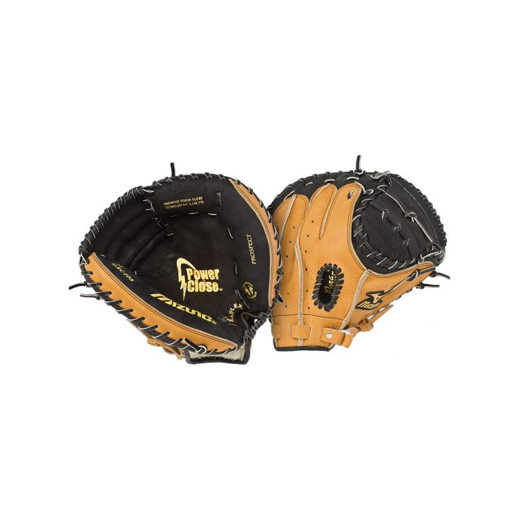 Mizuno Prospect Series Youth Baseball Catcher's Mitt, Black, 31.5